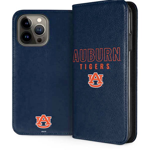 Auburn University Tigers Outline iPhone 15 Pro Max Folio Case